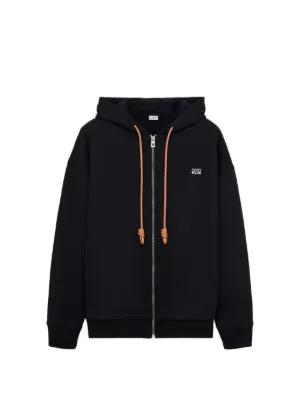 Burberry Check Knight Stamp Cotton Zip Hoodie | Black | FARFETCH