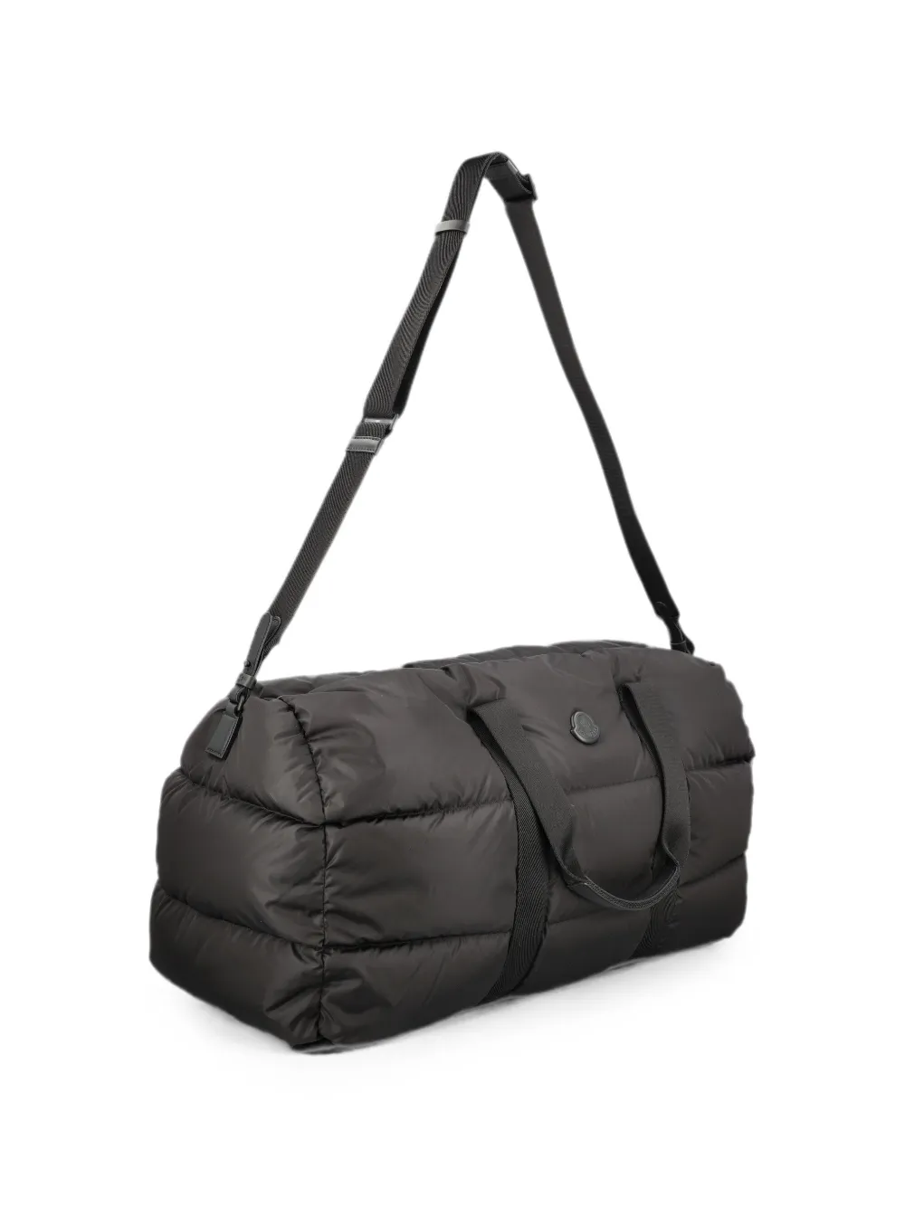 Moncler Quilted Logo-patch Messenger Bag In Black