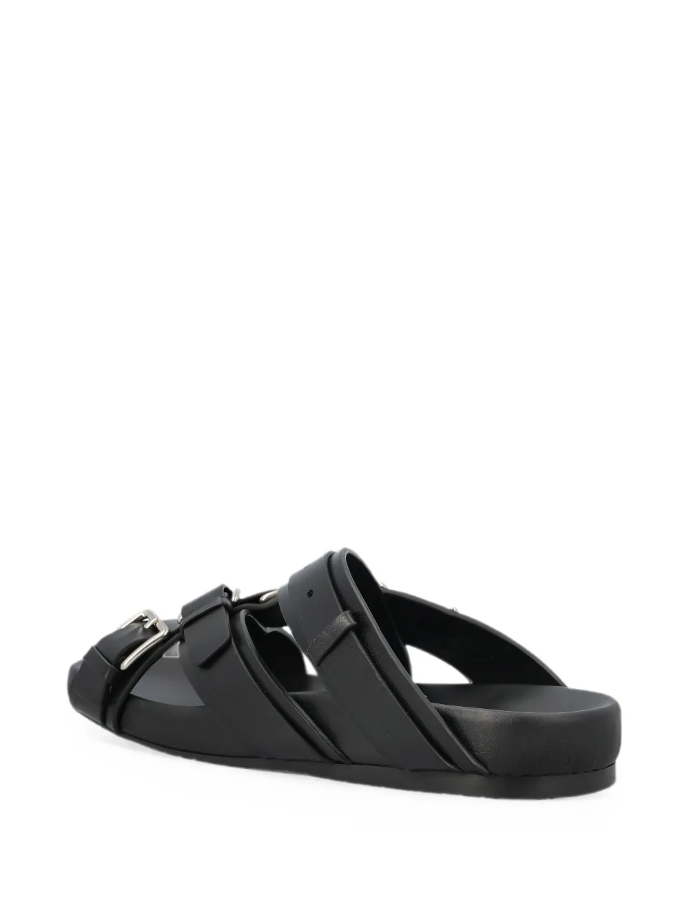 LOEWE buckle-fastening leather sandals Zwart