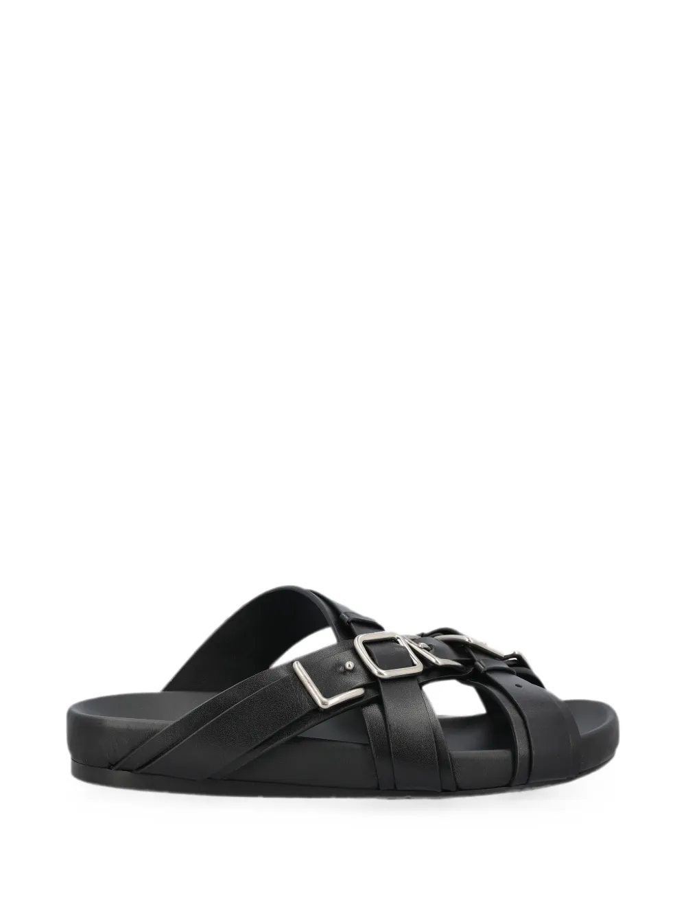 LOEWE buckle-fastening leather sandals Zwart