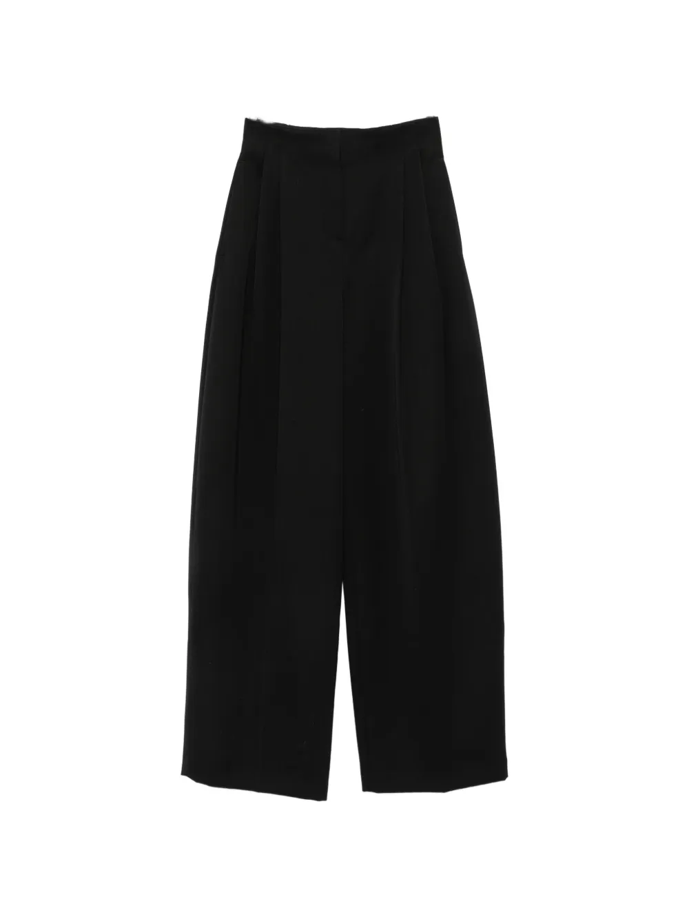 Mugler Pleated Wide-leg Trousers In Black