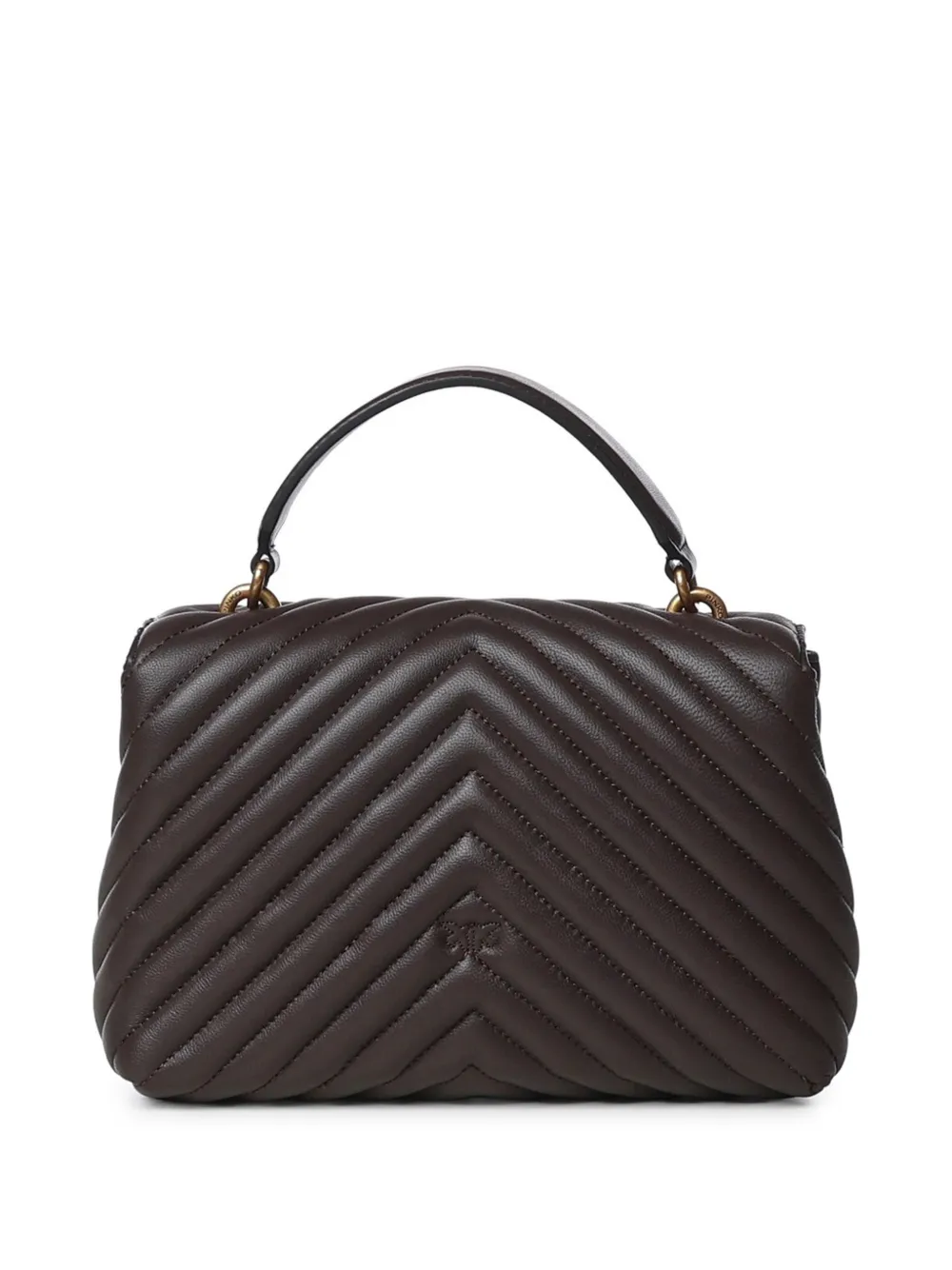 PINKO Mini Love Lady Puff gewatteerde shopper met chevron-patroon Bruin