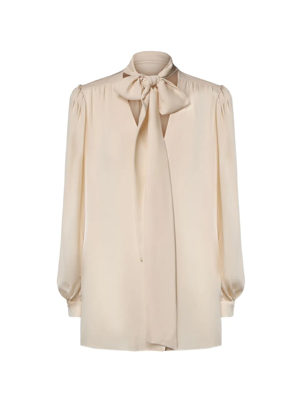 Valentino Garavani bow-detail silk shirt - Nude