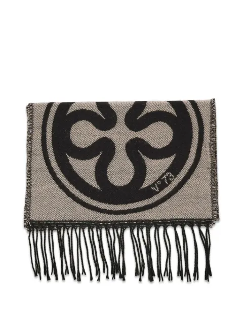 V°73 logo-print frayed scarf