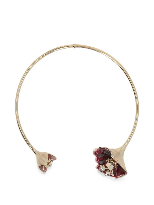 Rabanne Enamel-detail Rigid Necklace in Gold