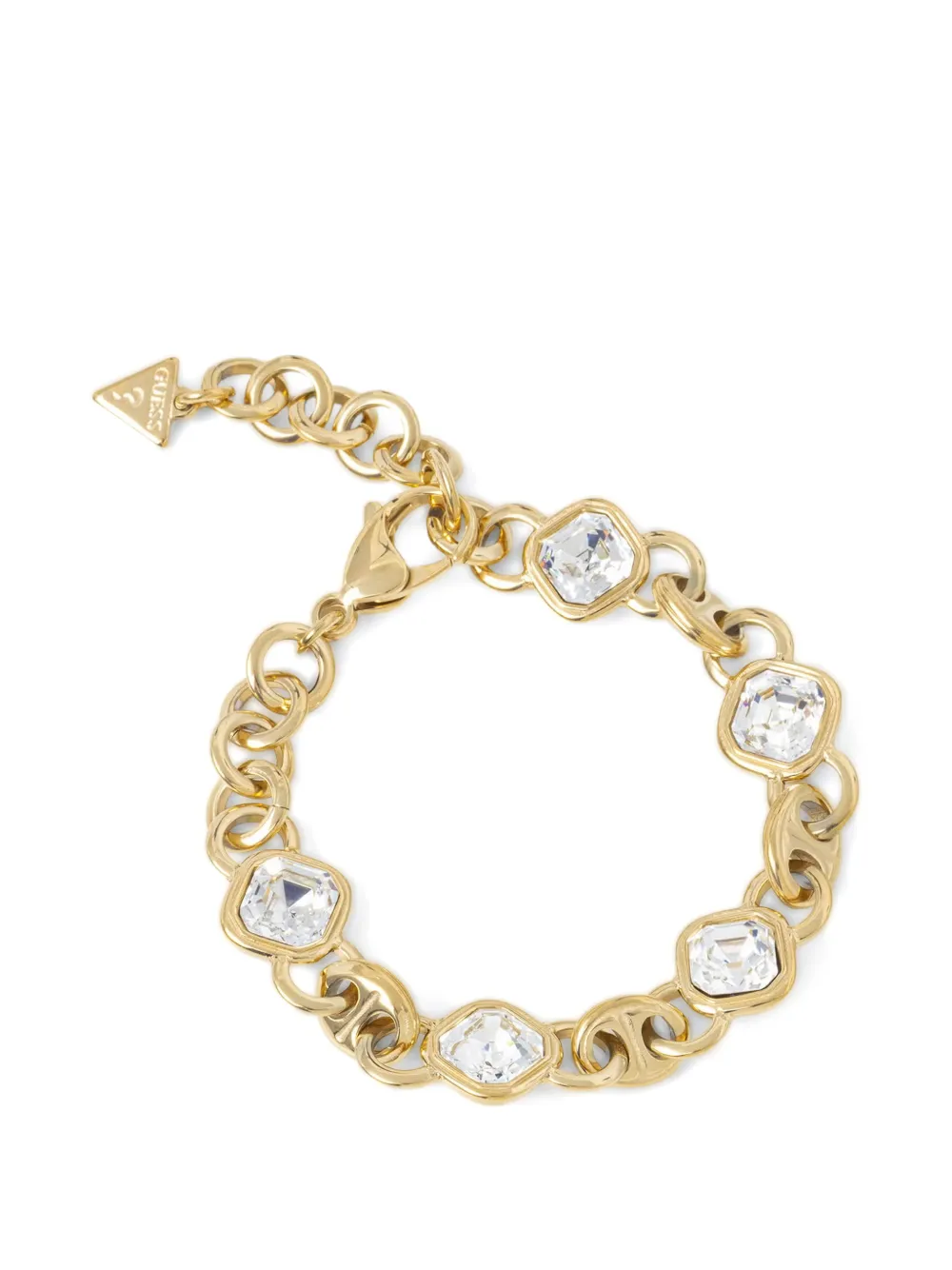GUESS USA crystal-embellished curb-link bracelet - Oro