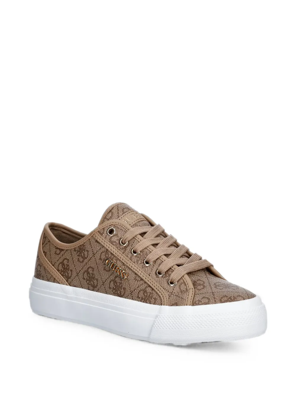 GUESS USA Jelexa monogram-print lace-up sneakers Beige