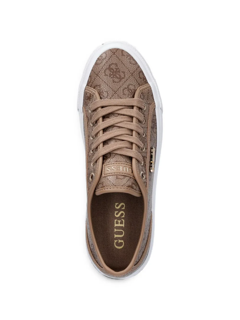 GUESS USA Jelexa monogram-print lace-up sneakers Beige