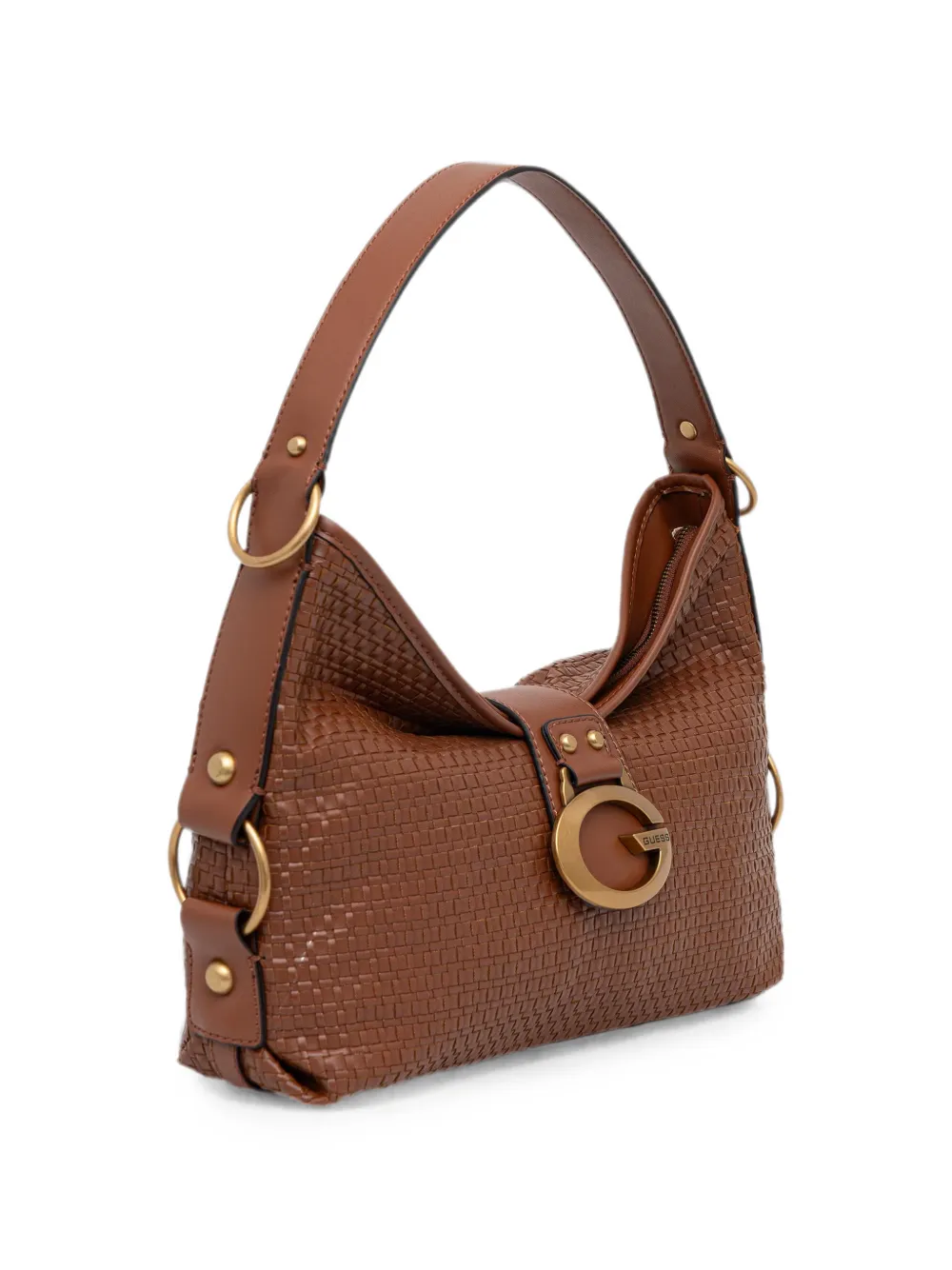 GUESS USA woven-design logo-plaque tote bag Bruin