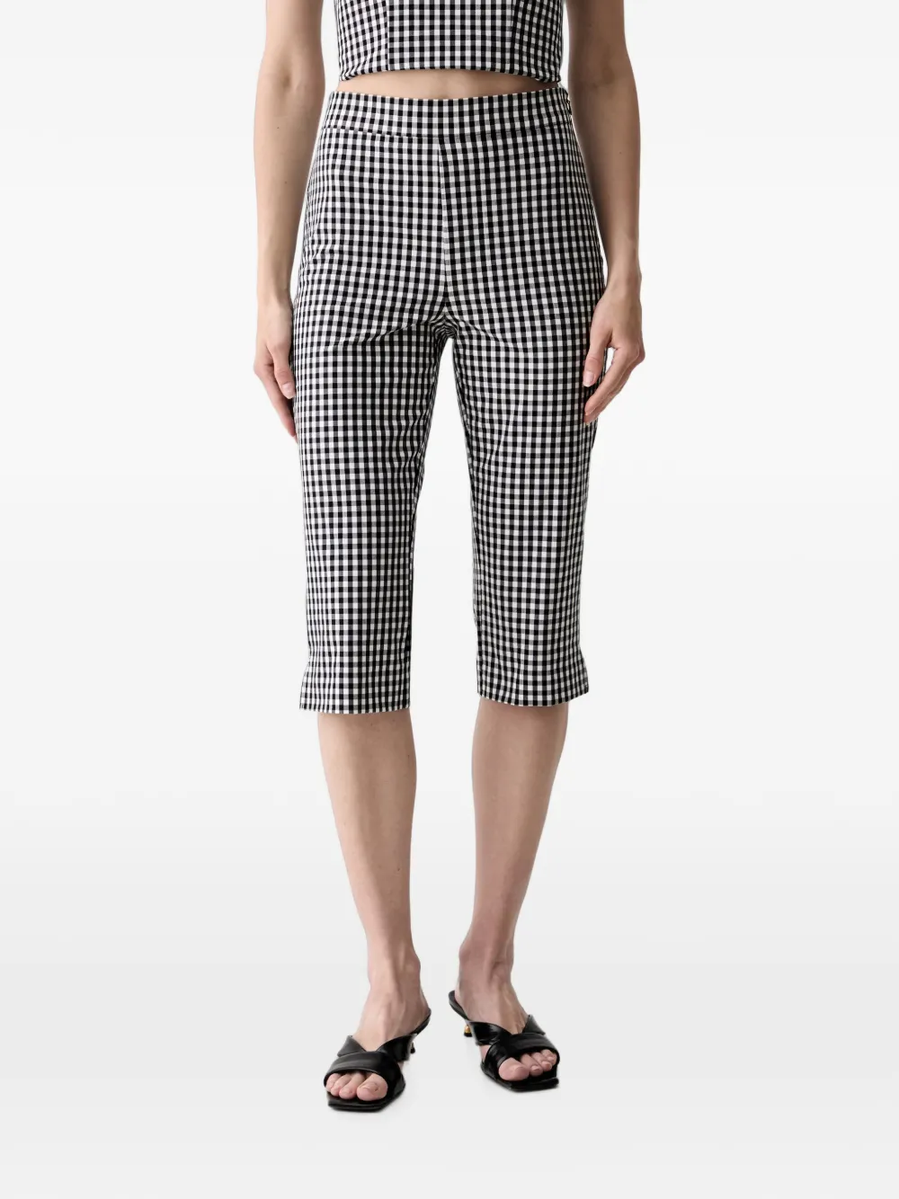GUESS USA Cropped-Hose mit Vichy-Karo - Schwarz