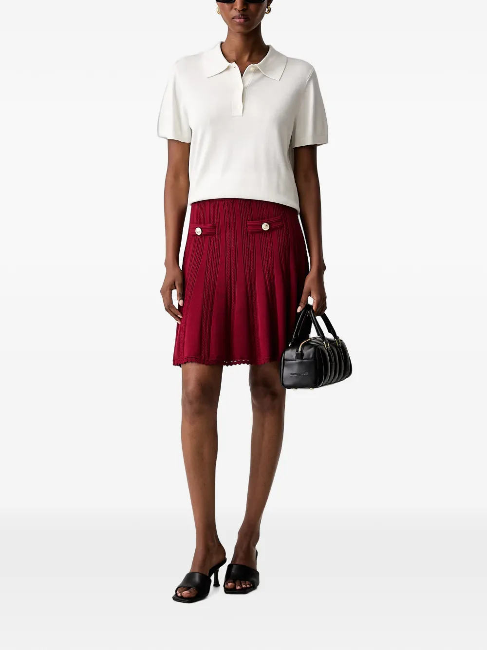 GUESS USA Mini-rok met knoopdetail Rood