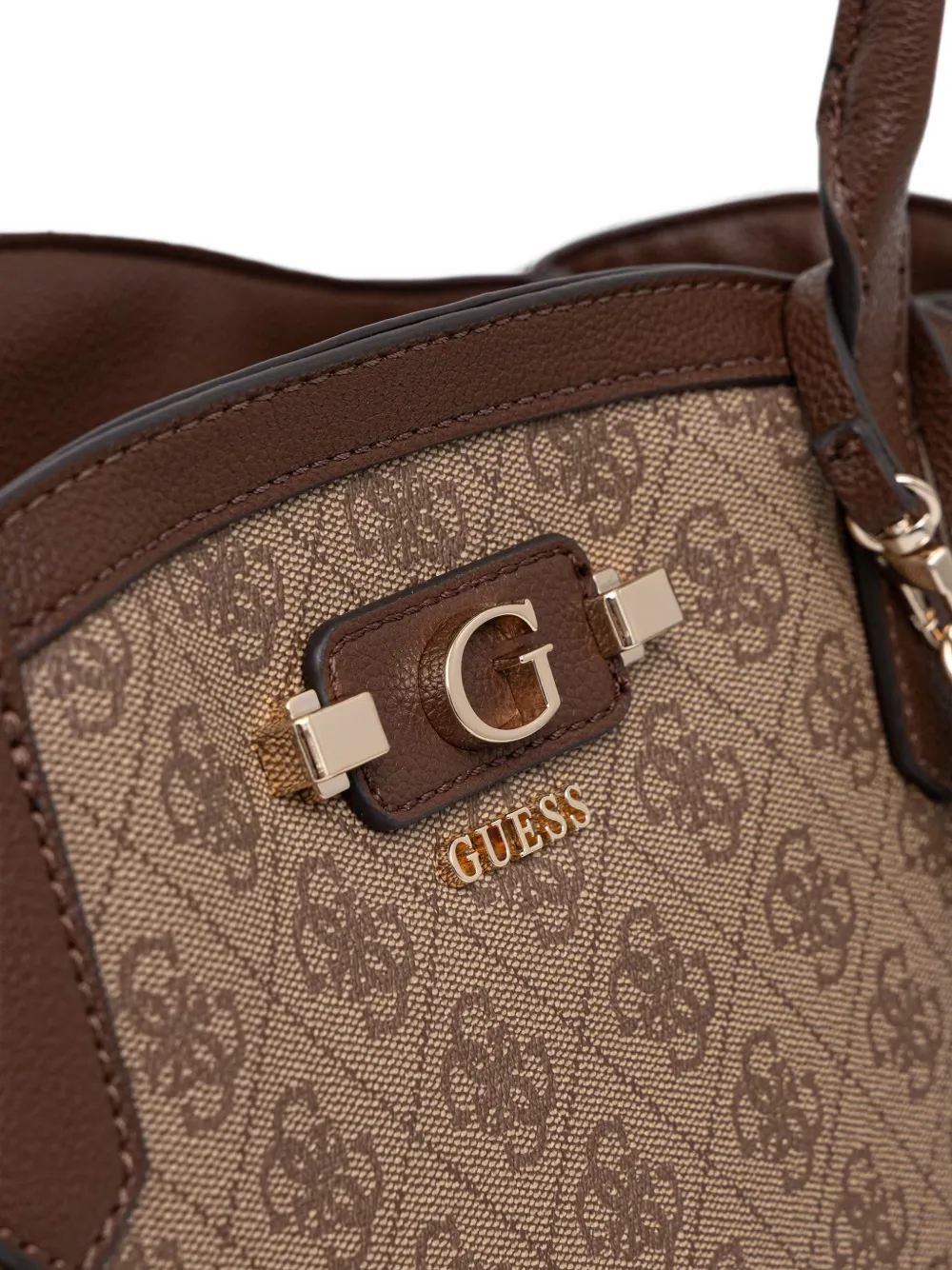GUESS USA Bewerkte shopper met logo-print Beige