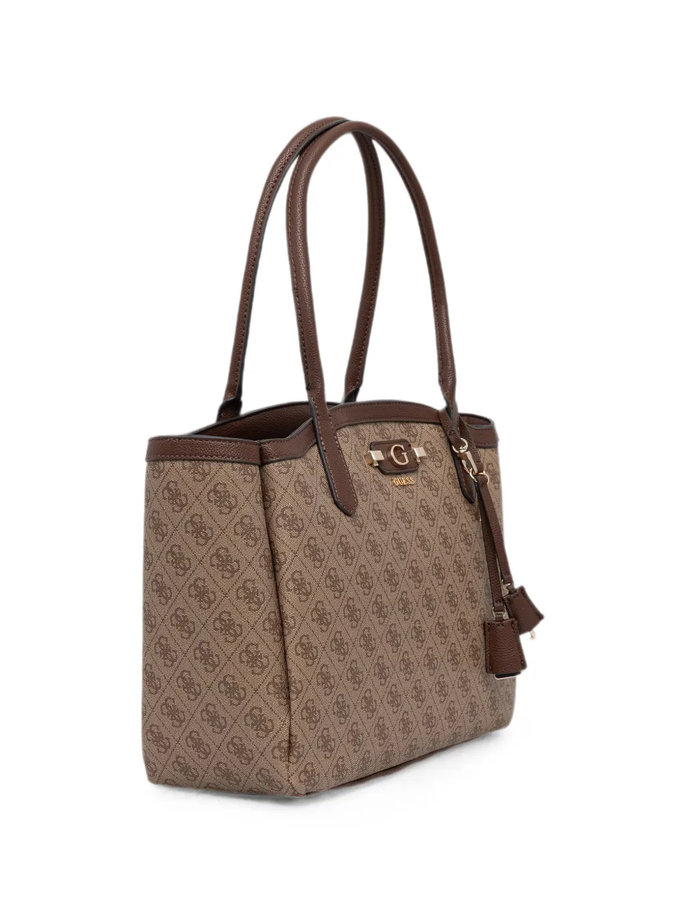 GUESS USA Bewerkte shopper met logo-print Beige