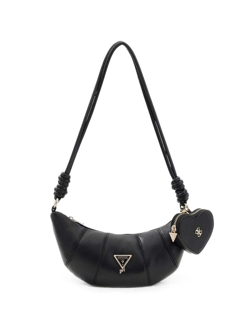 guess kids heart-pouch crescent shoulder bag - Nero