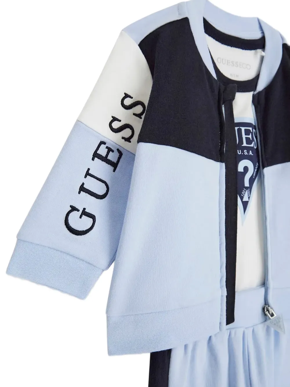 guess kids Trainingspak met logo-print en vlakken Blauw