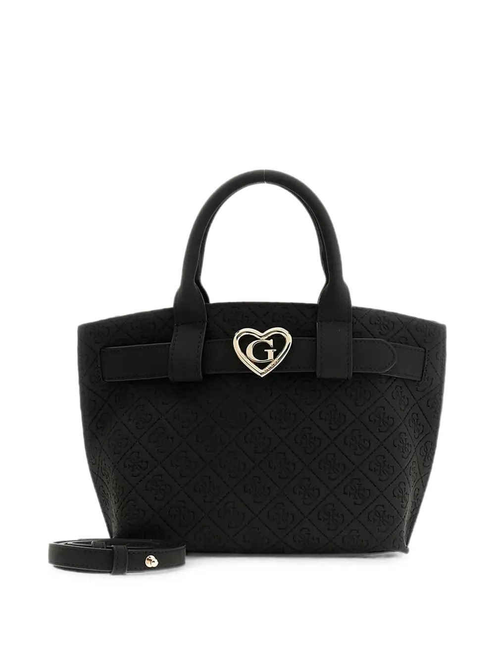 guess kids logo-embossed heart-motif tote bag Zwart