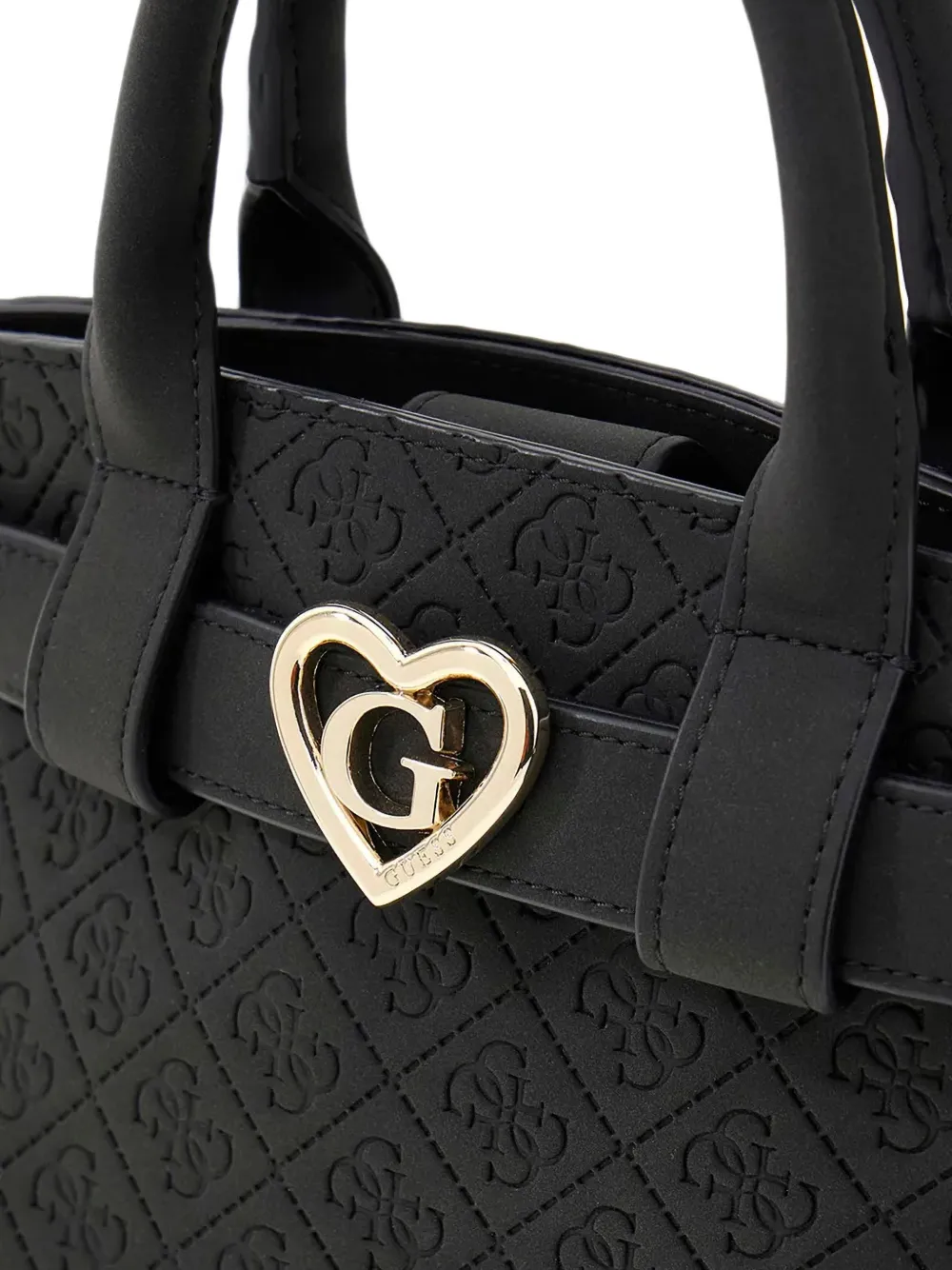 guess kids logo-embossed heart-motif tote bag Zwart