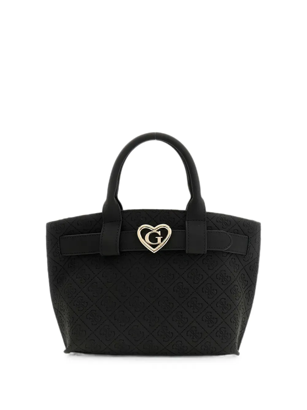 guess kids logo-embossed heart-motif tote bag - Nero