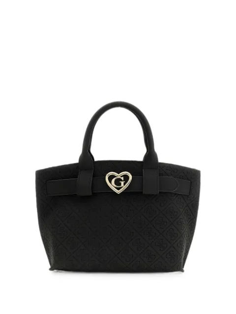 guess kids bolso shopper con logo en relieve y motivo de corazón