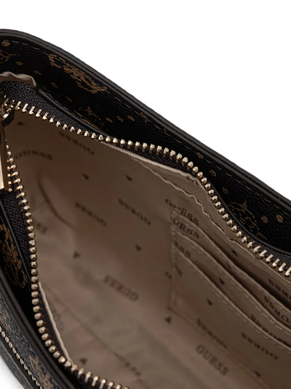 GUESS USA Emelie schoudertas met monogram-print en logo-plakkaat Zwart