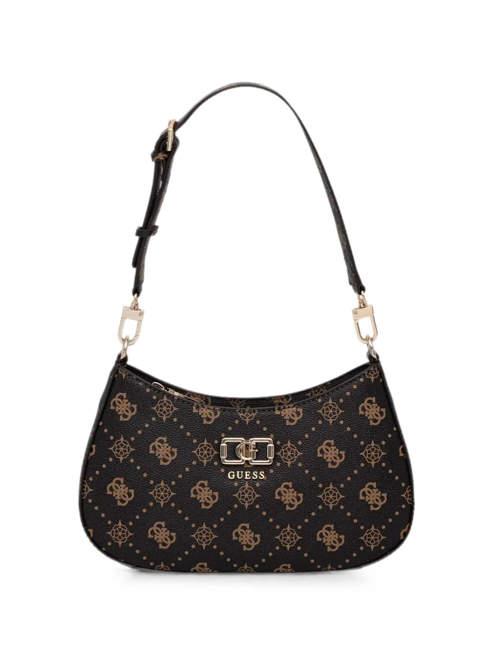 GUESS USA Emelie monogram-print logo-plaque shoulder bag - Nero