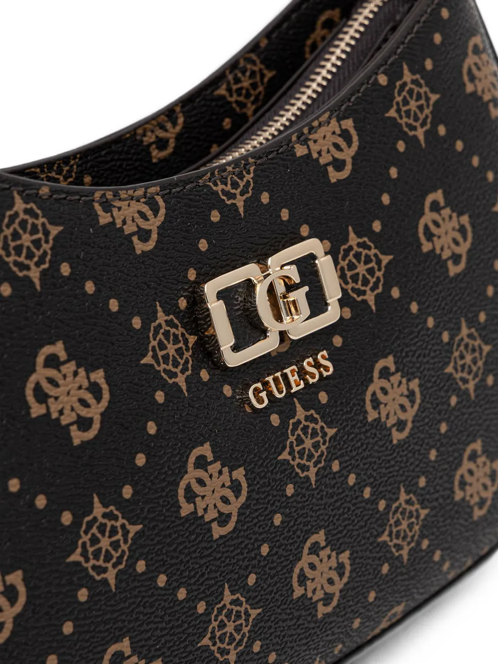 GUESS USA Emelie schoudertas met monogram-print en logo-plakkaat Zwart