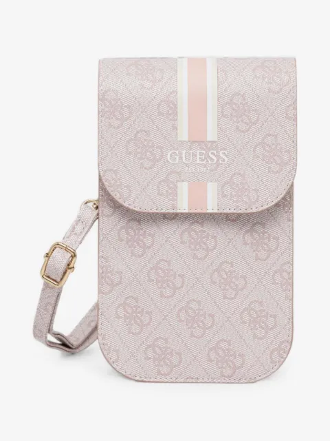 GUESS USA bolso para móvil con logo estampado y detalle de rayas