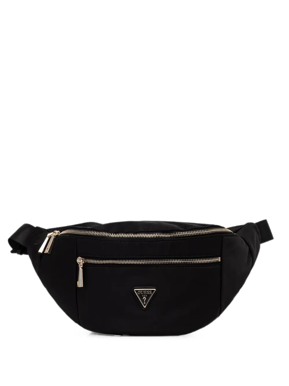 GUESS USA logo-plaque zip-fastening belt bag - Schwarz