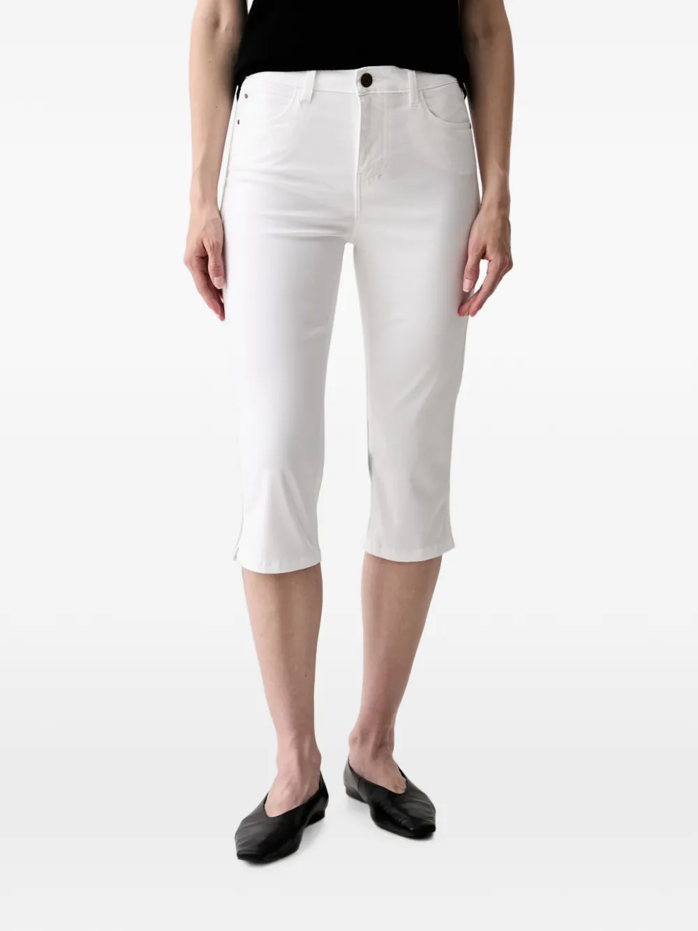 GUESS USA Cropped-Jeans mit Logo-Patch - Weiß