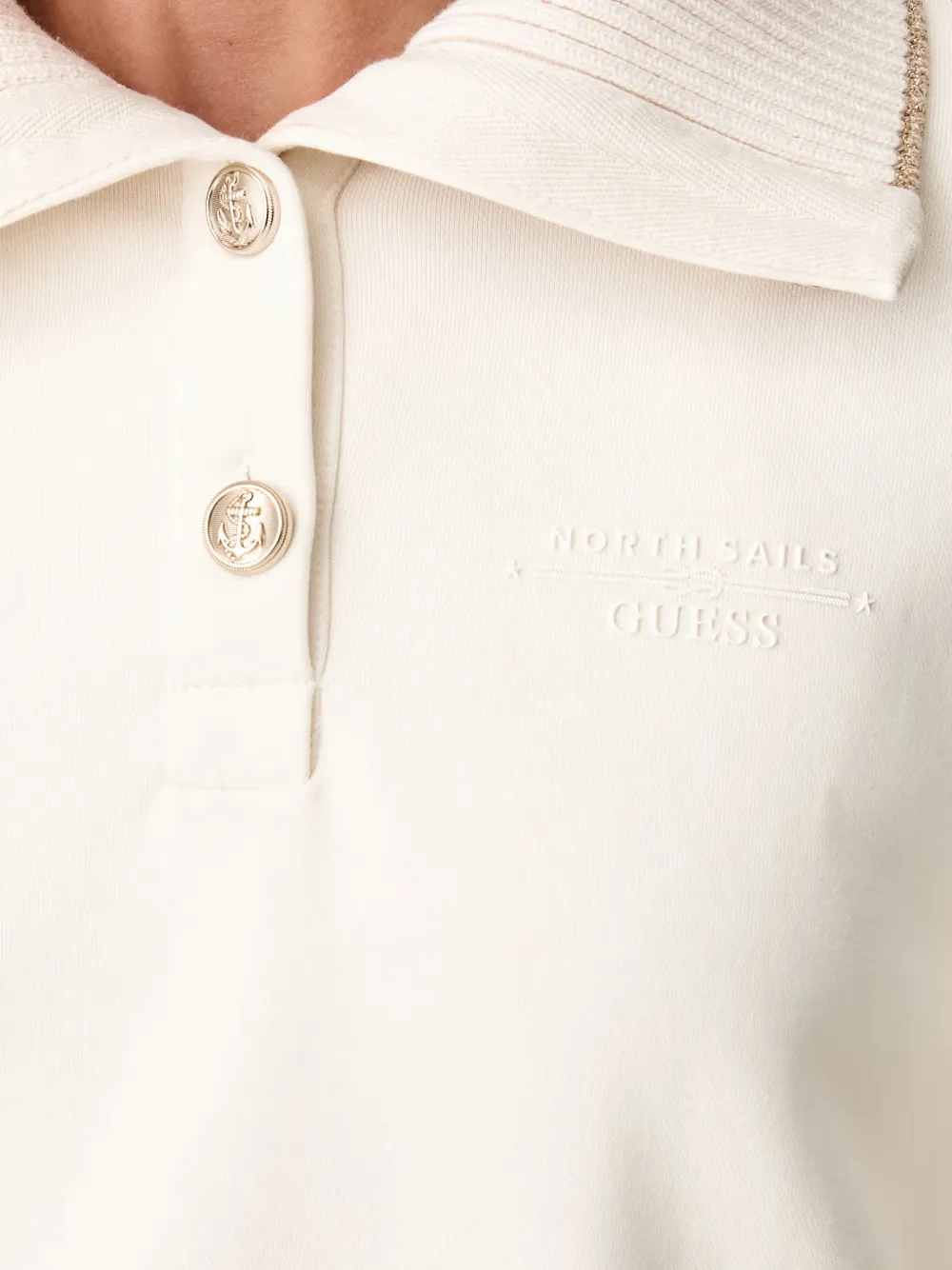 GUESS USA x North Sails logo-embroidered sweatshirt Wit