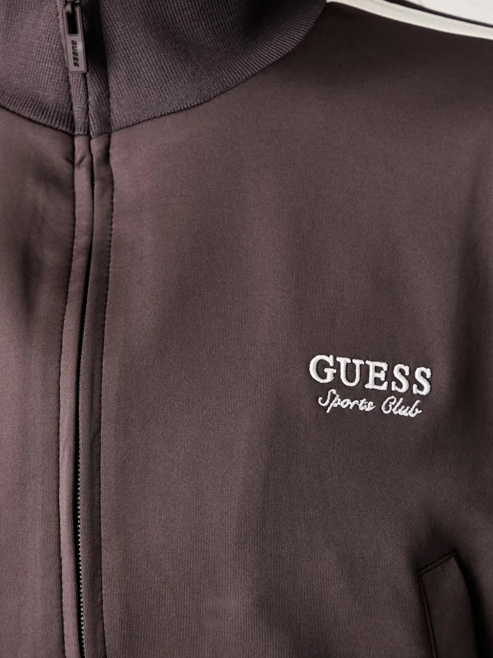 GUESS USA logo-embroidered side-stripe jacket Bruin