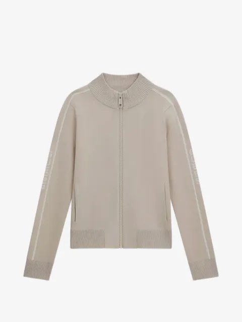 guess kids logo-tape zip-up cardigan