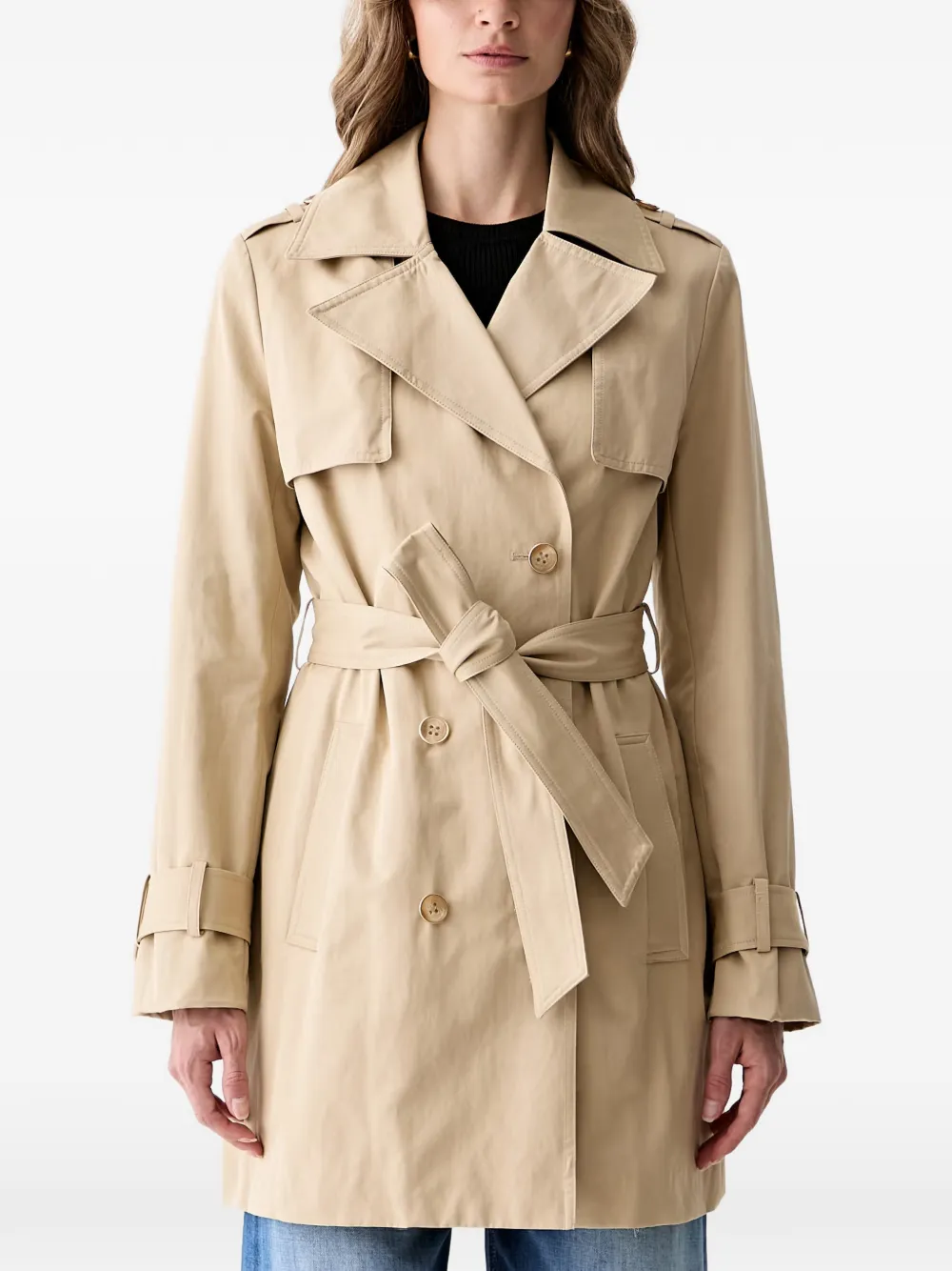 GUESS USA double-breasted belted trench coat - Toni neutri