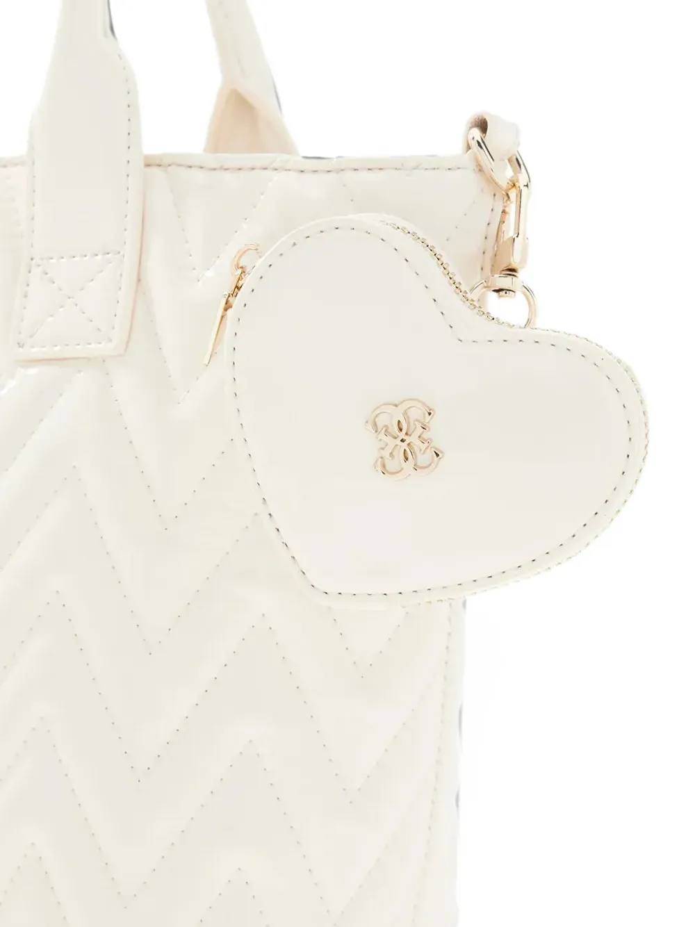guess kids Gewatteerde shopper met chevron-streep Beige