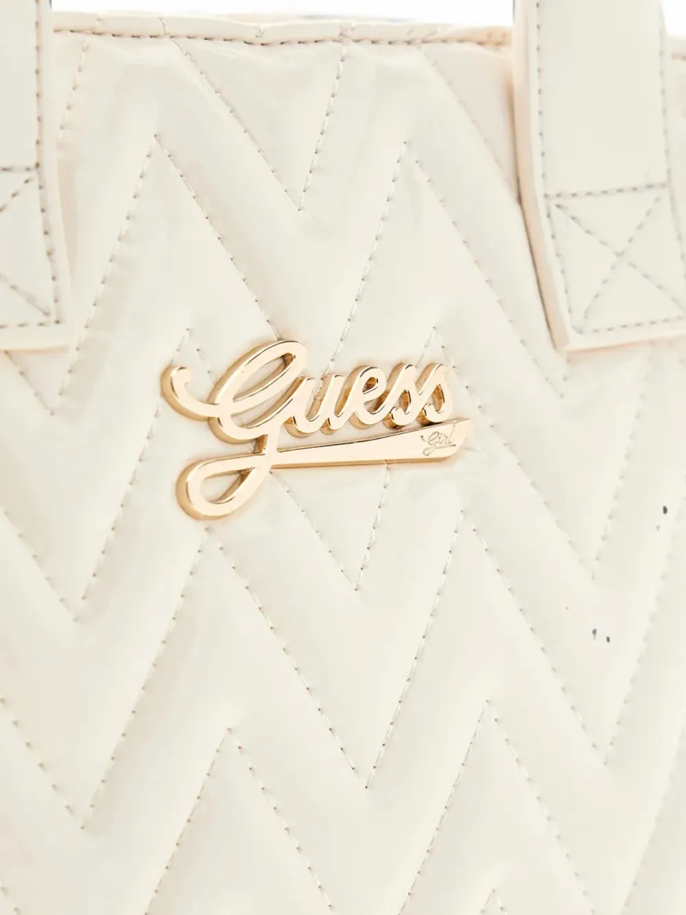 guess kids Gewatteerde shopper met chevron-streep Beige