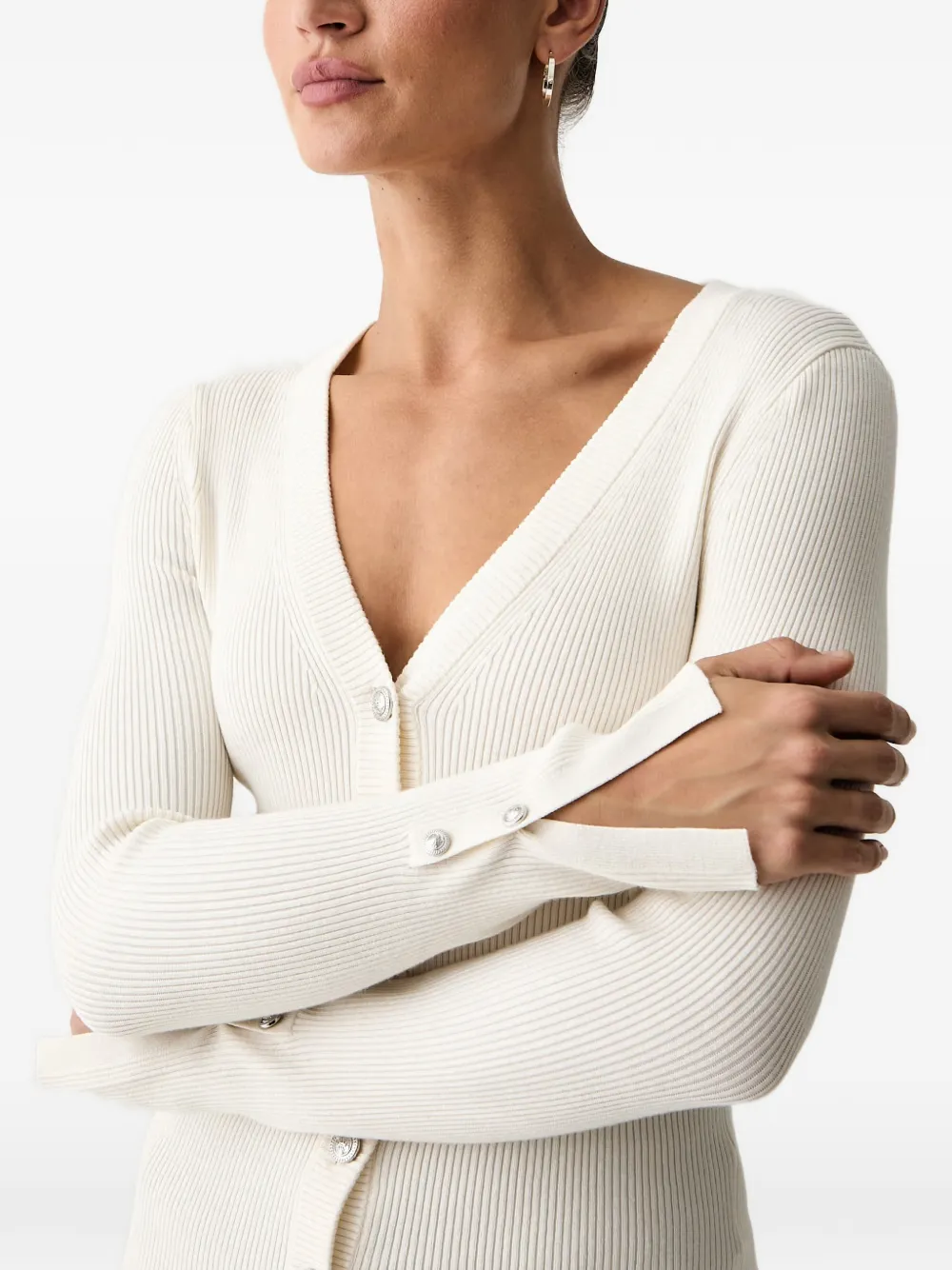 GUESS USA Ribgebreid vest Beige