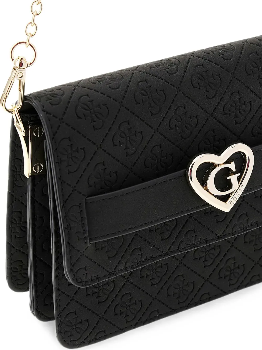 guess kids Gewatteerde crossbodytas met hartpatroon Zwart