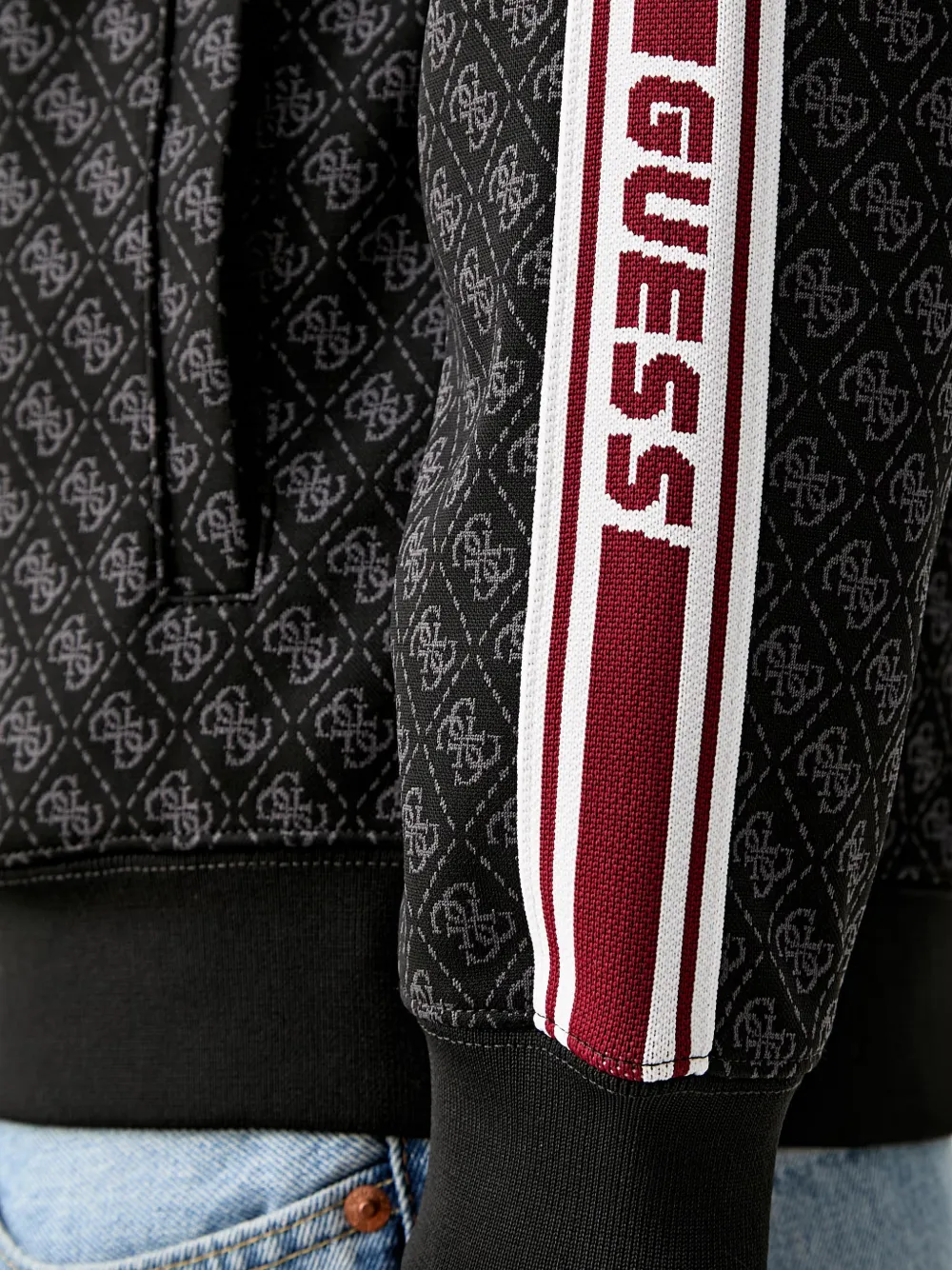 GUESS USA Jack met monogramprint en rits Zwart