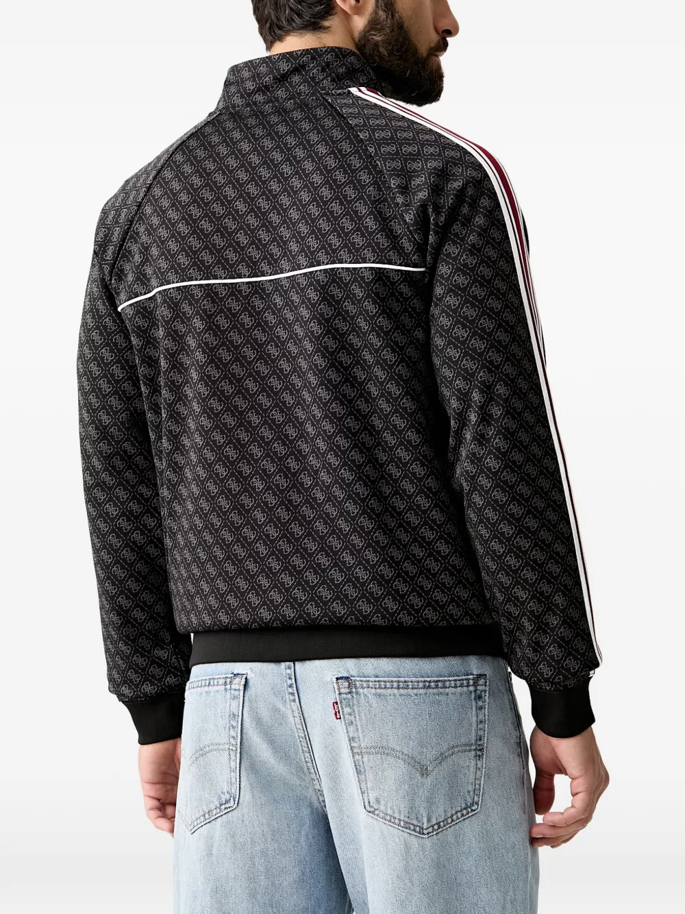 GUESS USA Jack met monogramprint en rits Zwart