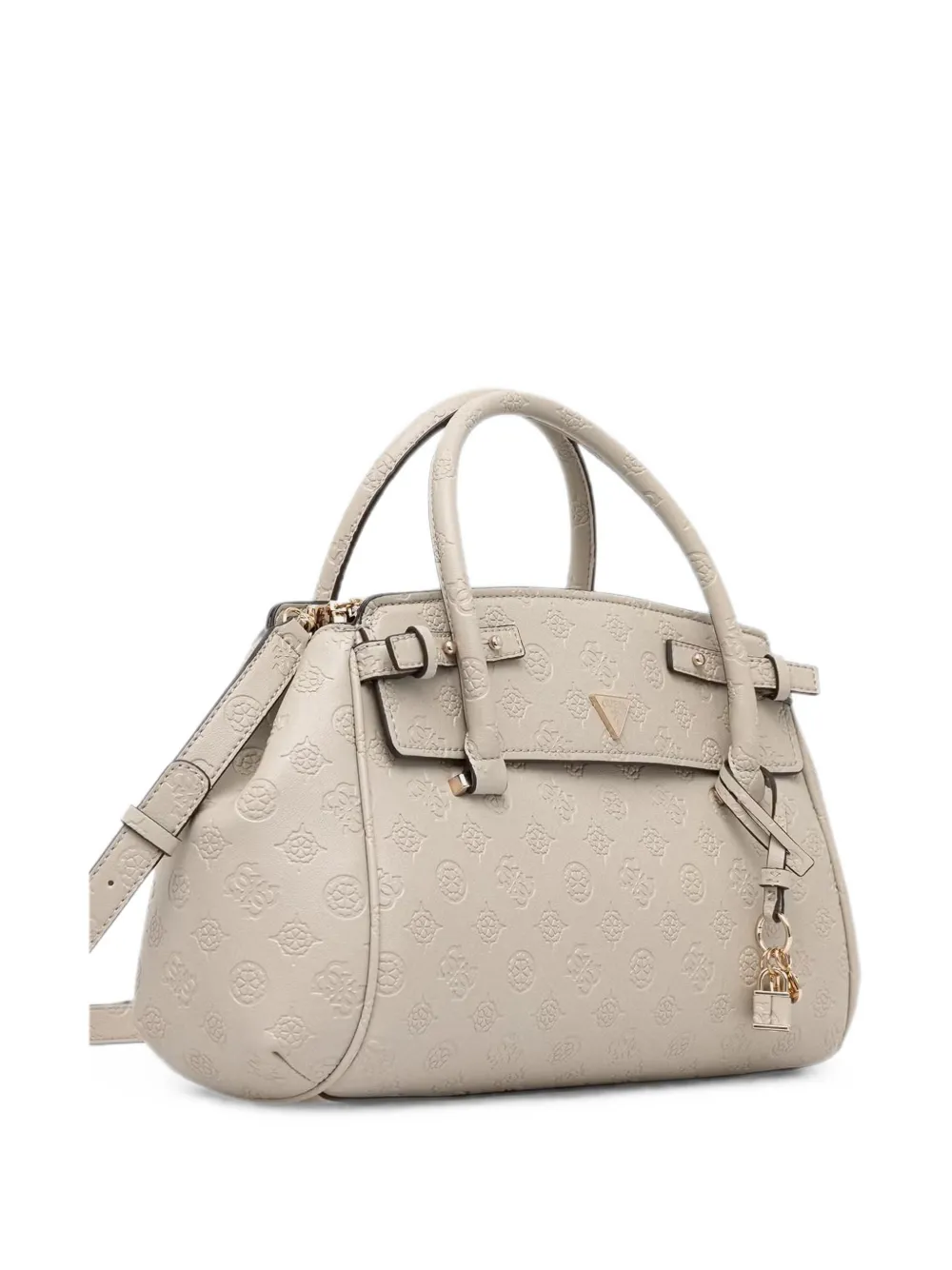 GUESS USA Schoudertas met hangslot-detail en logo-reliëf Beige