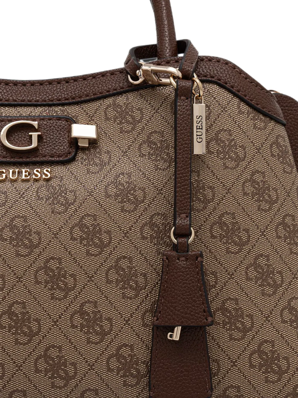 GUESS USA Lindsey schoudertas met monogramprint Bruin