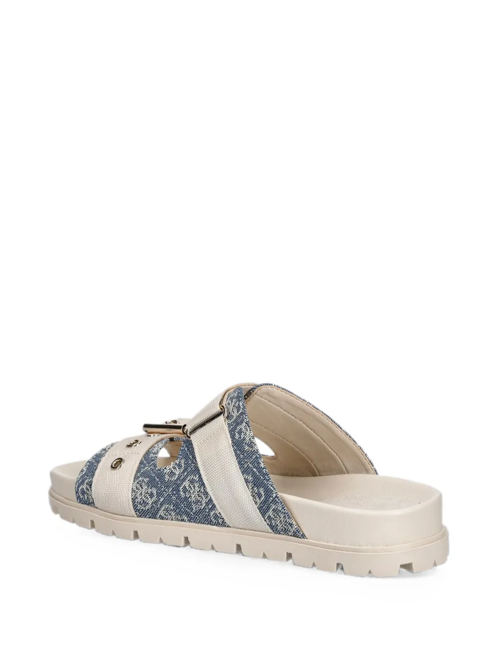 GUESS USA Faxona logo-print buckle-fastening sandals Blauw