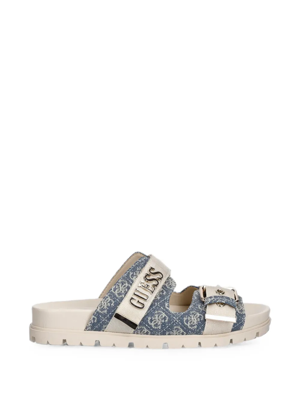 GUESS USA Faxona logo-print buckle-fastening sandals - Blau