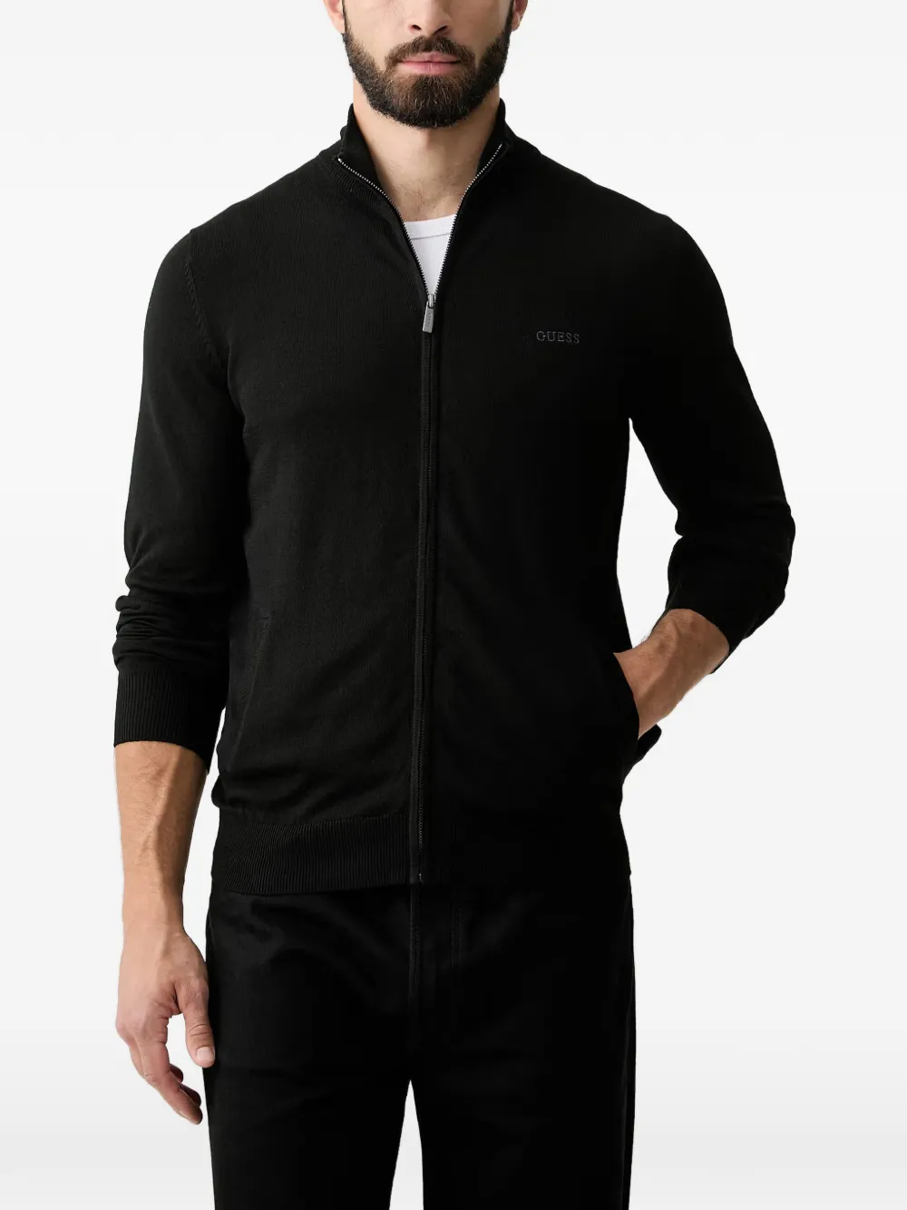 GUESS USA zip-up cardigan - Nero