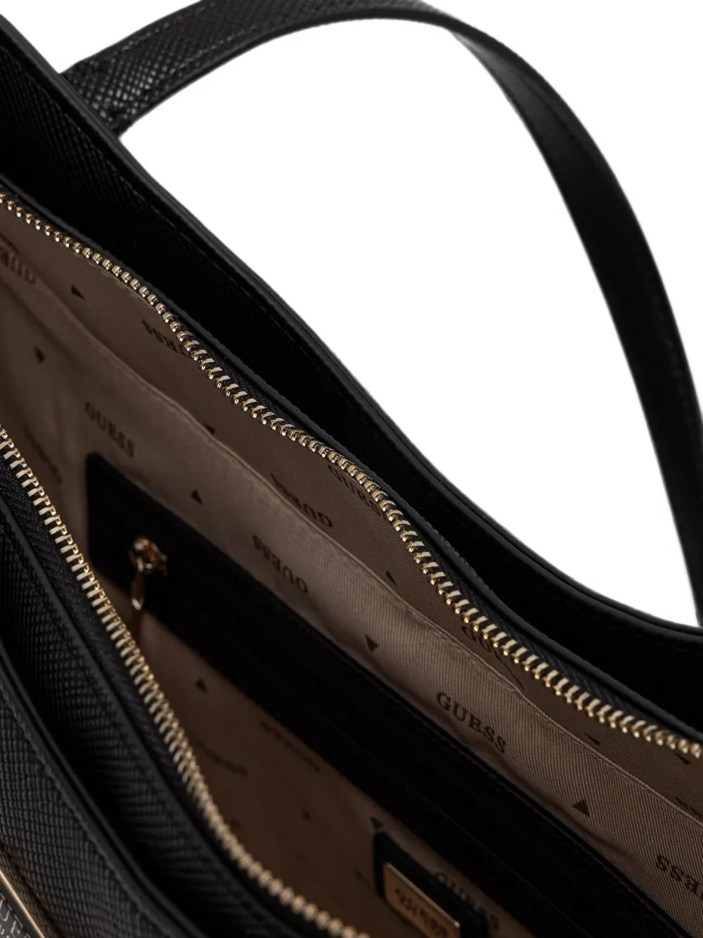 GUESS USA Gilda shopper met logoplakkaat en bedeldetail Zwart