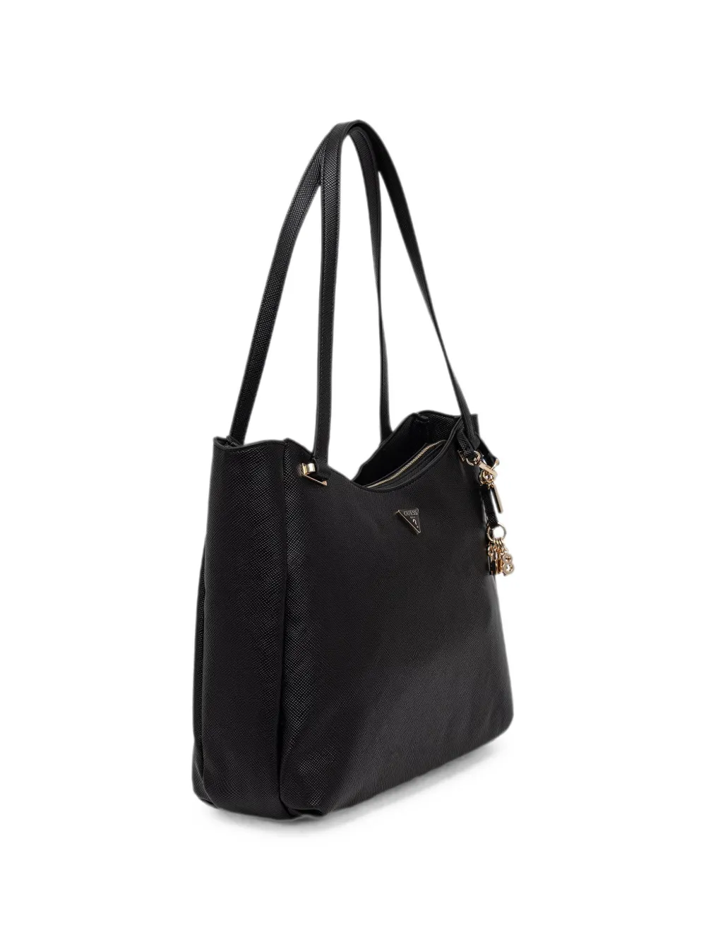 GUESS USA Gilda shopper met logoplakkaat en bedeldetail Zwart