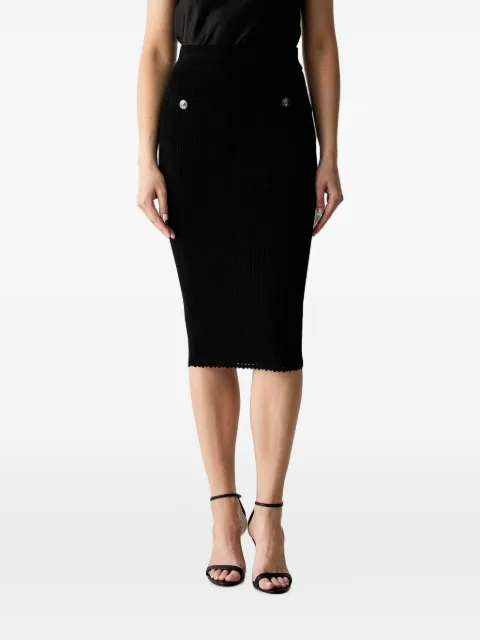 GUESS USA knitted button-detail midi skirt