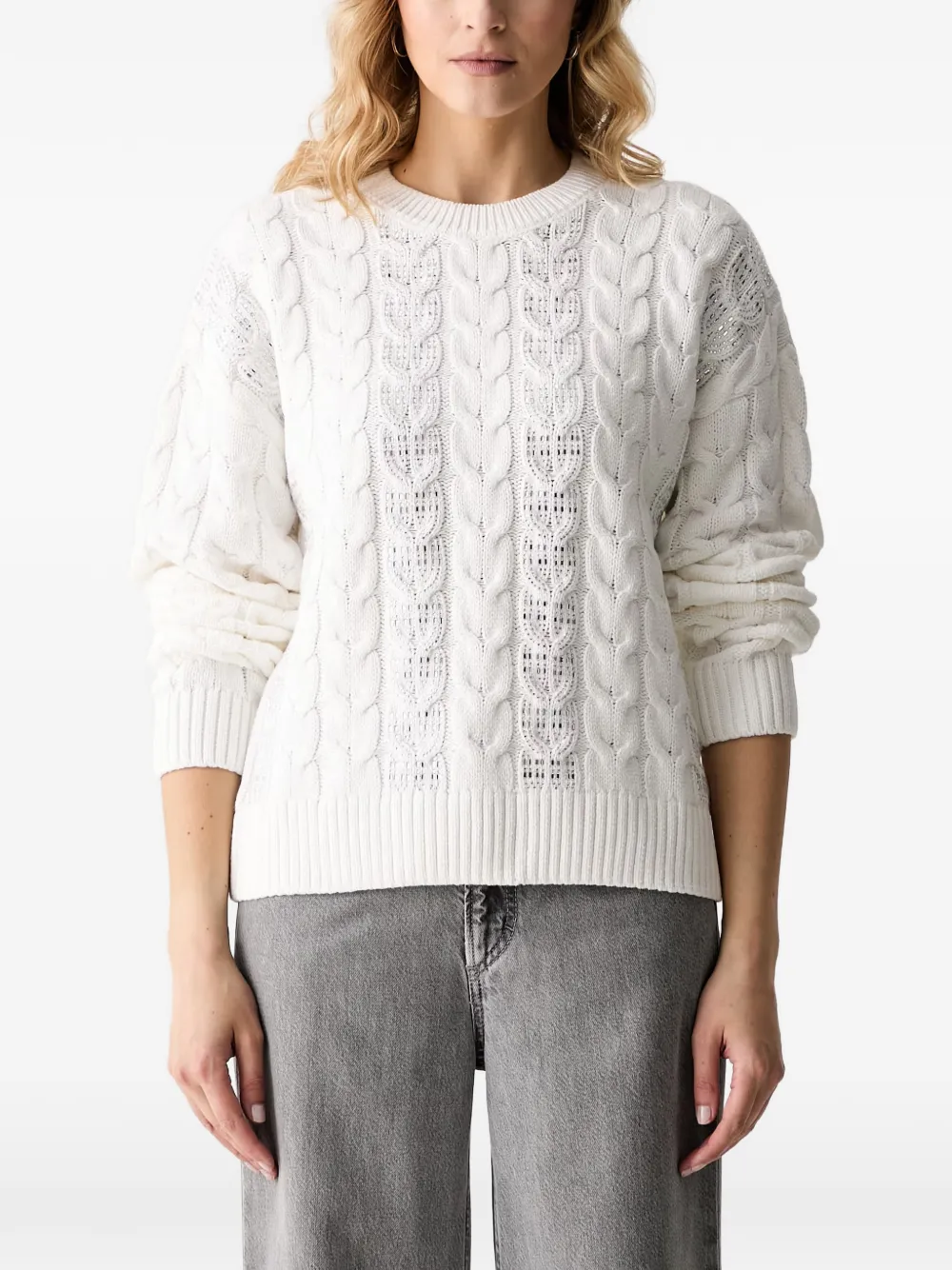 GUESS USA rhinestone-embellished sweater - Weiß