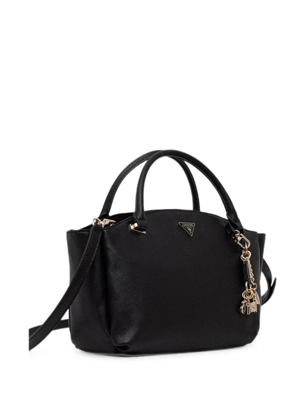 GUESS USA Shopper met logo-plakkaat en bedel Zwart
