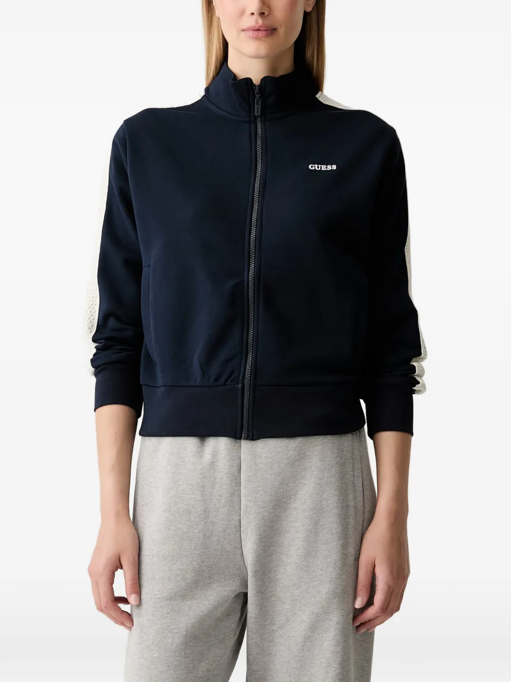 GUESS USA Bomber con logo e zip - Blu